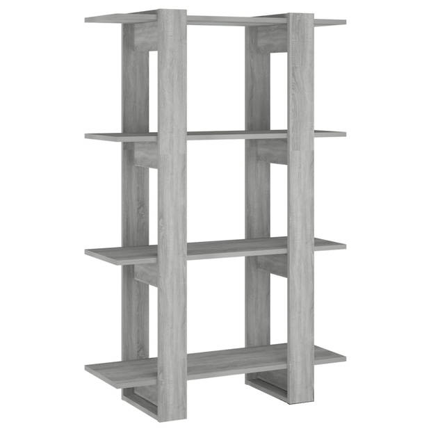 The Living Store Boekenkast - Grijs Sonoma Eiken - 80 x 30 x 123.5 cm - Veelzijdig - Stevig en Stabiel