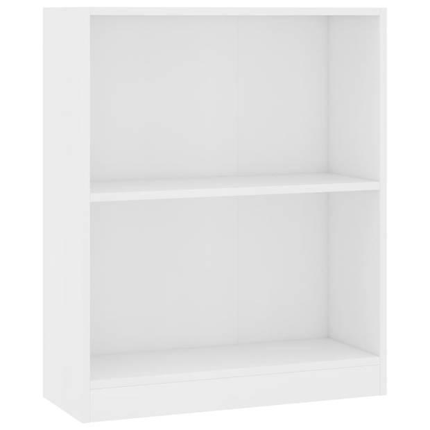 The Living Store Boekenkast 2-laags Wit - 60 x 24 x 74.5 cm - Duurzaam en stabiel