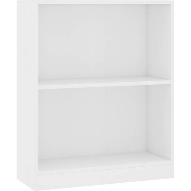 The Living Store Boekenkast 2-laags Wit - 60 x 24 x 74.5 cm - Duurzaam en stabiel