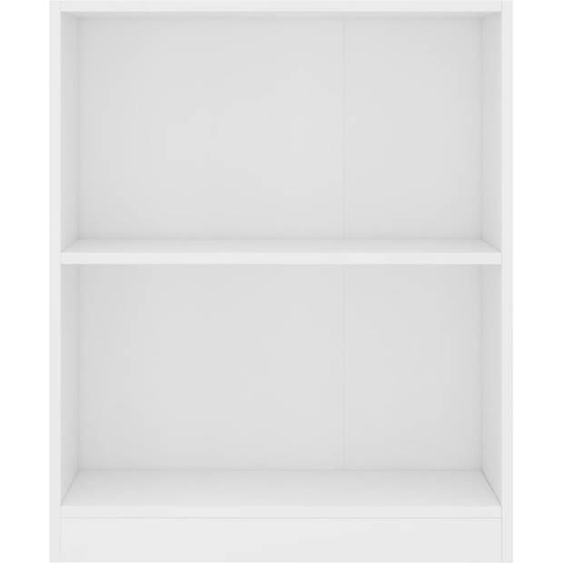 The Living Store Boekenkast 2-laags Wit - 60 x 24 x 74.5 cm - Duurzaam en stabiel