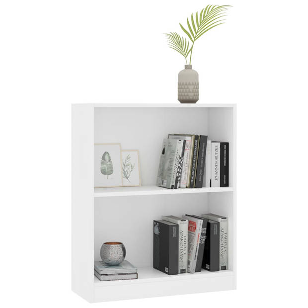 The Living Store Boekenkast 2-laags Wit - 60 x 24 x 74.5 cm - Duurzaam en stabiel
