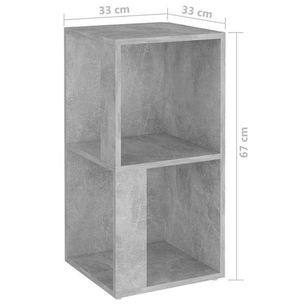 The Living Store Hoekkast Betongrijs - 33 x 33 x 67 cm - Stevig en stijlvol