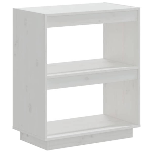 The Living Store Boekenkast 60x35x71 cm massief grenenhout wit - Kast