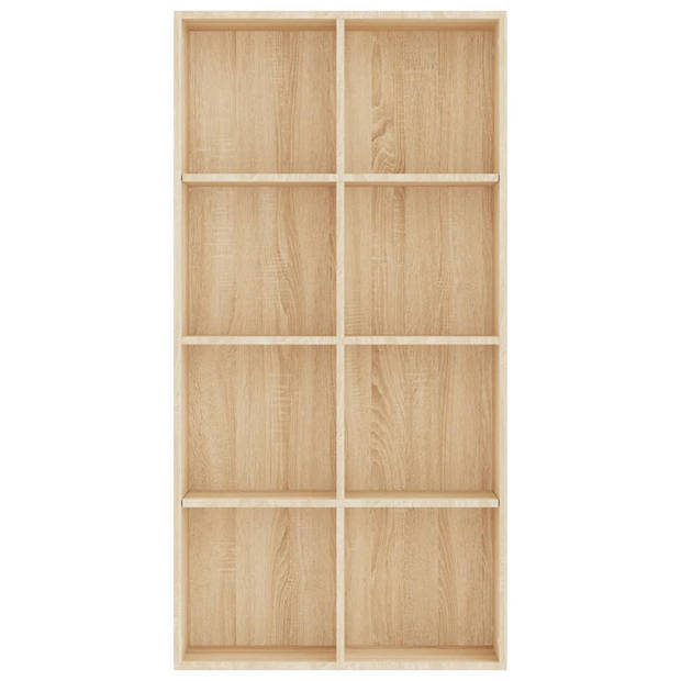 The Living Store Boekenkast - 66 x 30 x 130 cm - Sonoma Eiken - Met 8 vakken