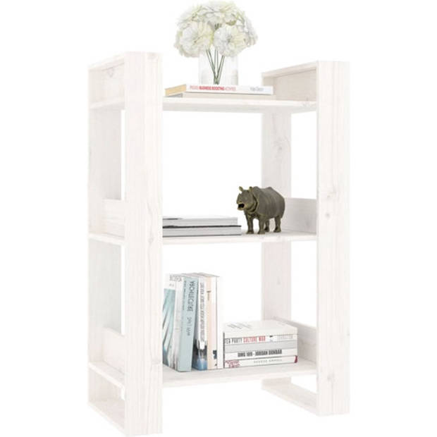 The Living Store Boekenkast - Grenenhout - wit - 60 x 35 x 91 cm - veelzijdig