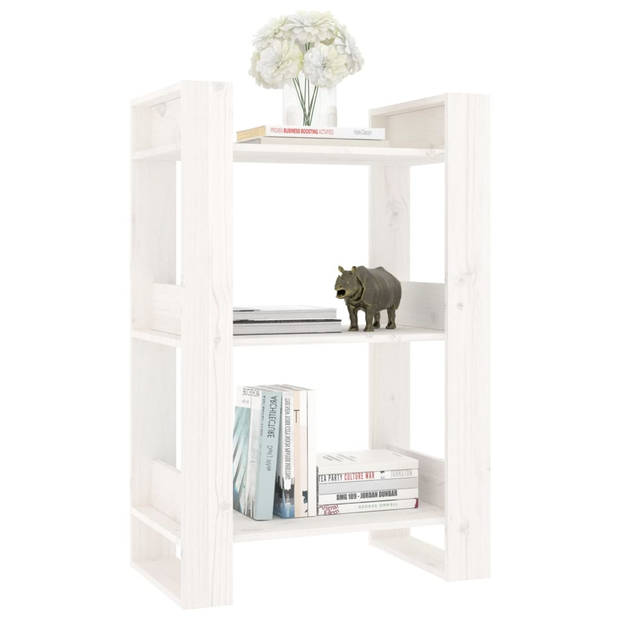 The Living Store Boekenkast - Grenenhout - wit - 60 x 35 x 91 cm - veelzijdig