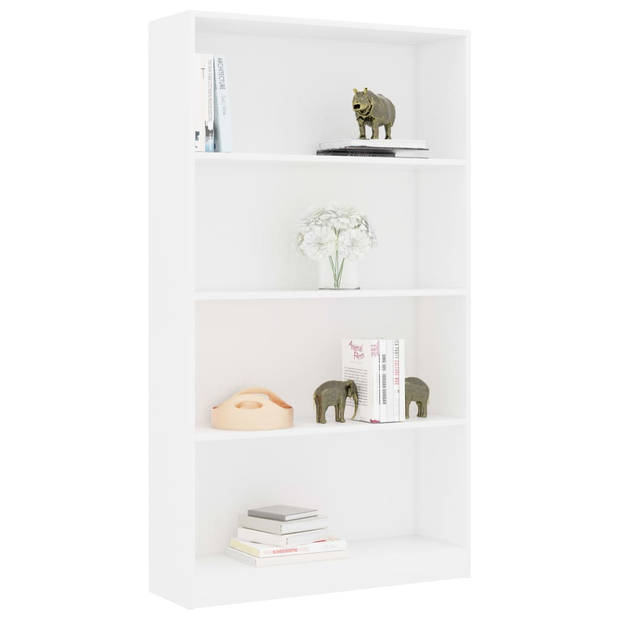 vidaXL Boekenkast met 4 schappen 80x24x142 cm bewerkt hout wit