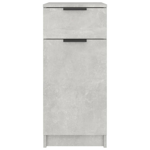 The Living Store Bureaukast - Betongrijs - 33.5 x 50 x 75 cm - Stevig houten materiaal