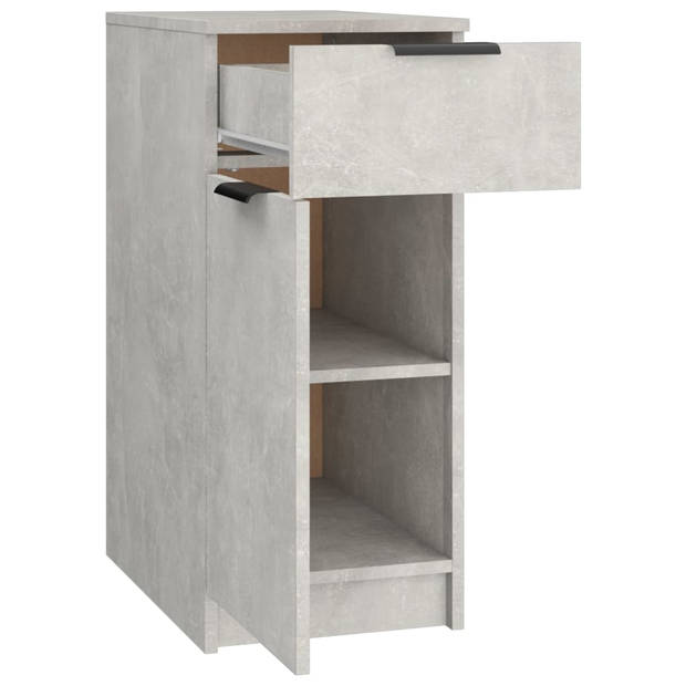 The Living Store Bureaukast - Betongrijs - 33.5 x 50 x 75 cm - Stevig houten materiaal