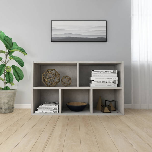 The Living Store Boekenkast Betongrijs 50 x 25 x 80 cm - Spaanplaat