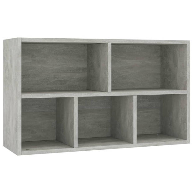 The Living Store Boekenkast Betongrijs 50 x 25 x 80 cm - Spaanplaat