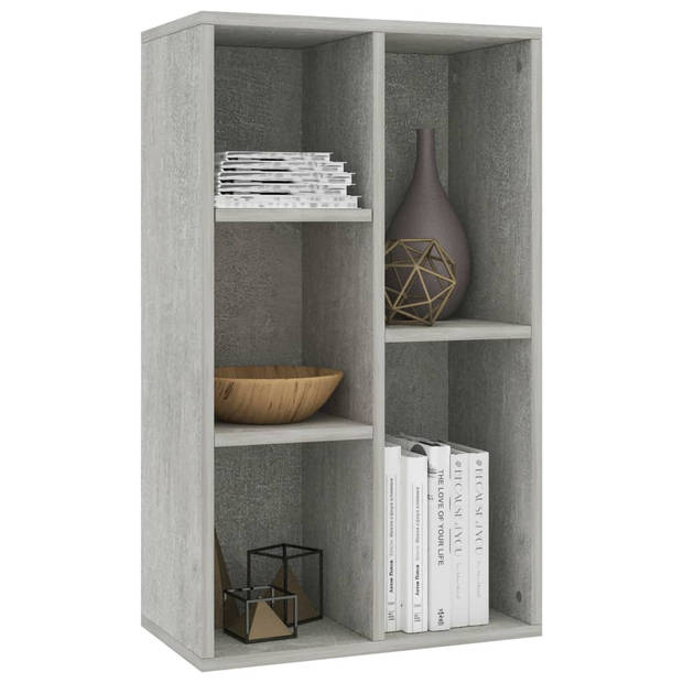 The Living Store Boekenkast Betongrijs 50 x 25 x 80 cm - Spaanplaat