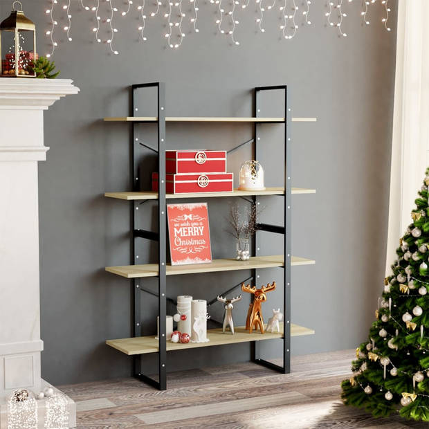 The Living Store Boekenkast Industrieel - 100 x 30 x 140 cm - Sonoma Eiken