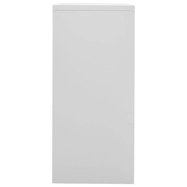 The Living Store Archiefkast - Staal - 90x46x103 cm - 5 lades - Lichtgrijs