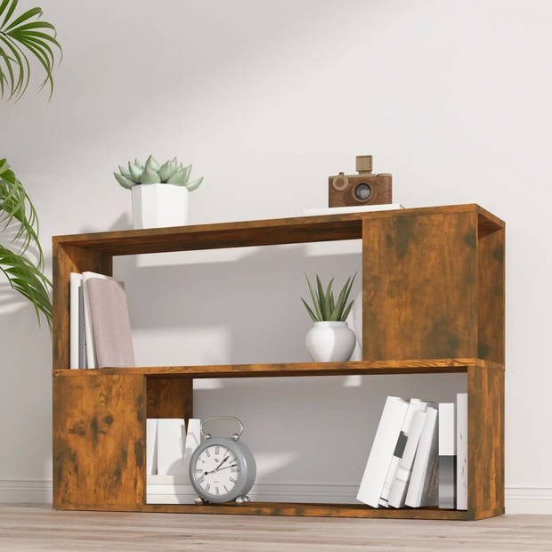 The Living Store Boekenkast - 100 x 24 x 63 cm - Gerookt Eiken