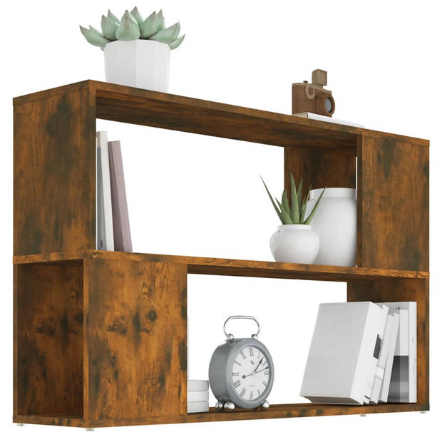 The Living Store Boekenkast - 100 x 24 x 63 cm - Gerookt Eiken