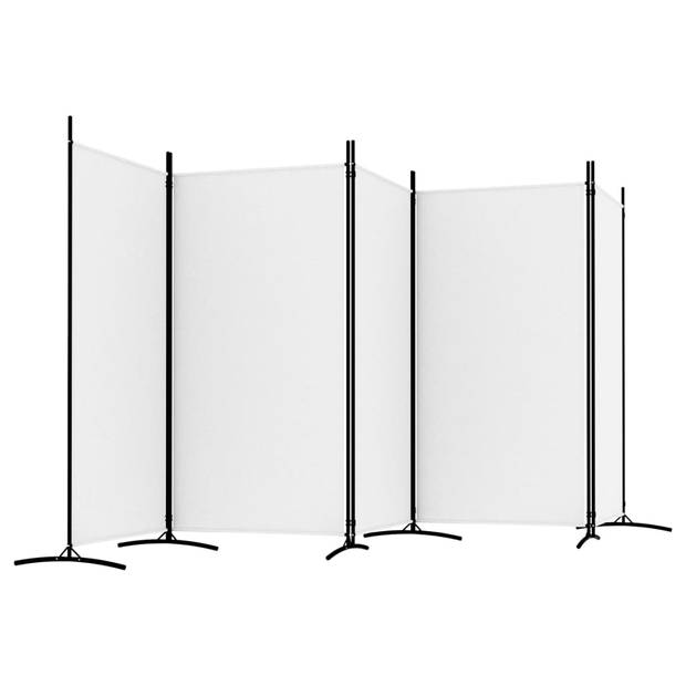 vidaXL Kamerscherm met 5 panelen 433x180 cm stof wit