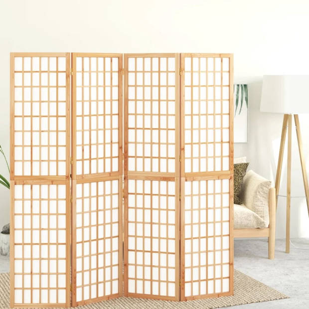 The Living Store Kamerscherm inklapbaar 4 panelen Japanse stijl 160x170 cm - Kamerscherm
