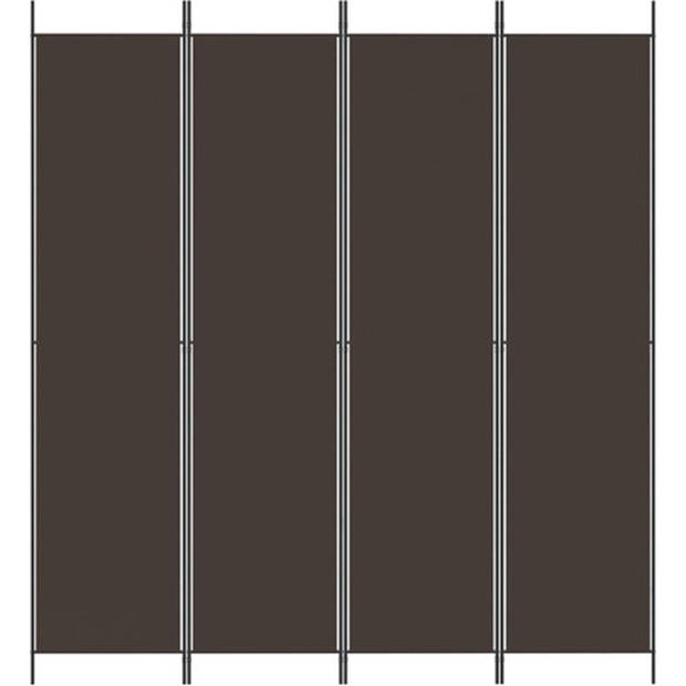 The Living Store Kamerscherm Bruin - 4 panelen - 200x220cm - Duurzaam materiaal