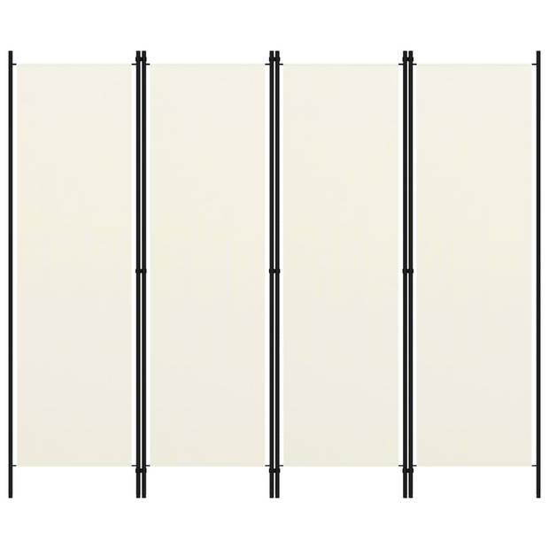 The Living Store Kamerscherm - Ruimteverdeler - 4 panelen - 200 x 180 cm - Crèmewit