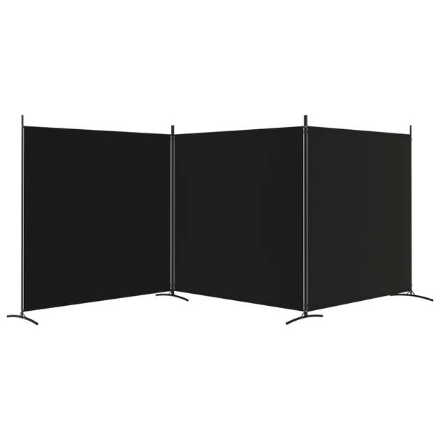 vidaXL Kamerscherm met 3 panelen 525x180 cm stof zwart