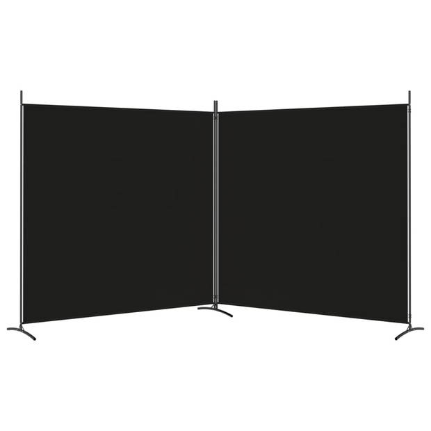 vidaXL Kamerscherm met 2 panelen 348x180 cm stof zwart