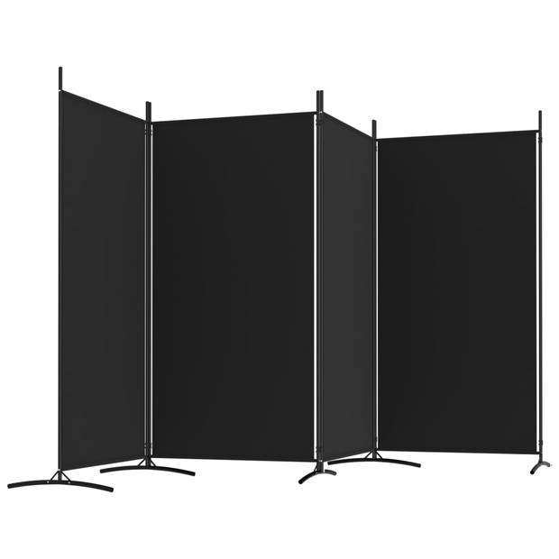 vidaXL Kamerscherm met 4 panelen 346x180 cm stof zwart