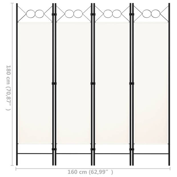 vidaXL Kamerscherm met 4 panelen 160x180 cm wit