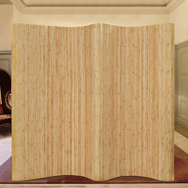 The Living Store Kamerverdeler - Bamboe - Volledig ondoorzichtig - 250x165cm - Licht natuurlijk