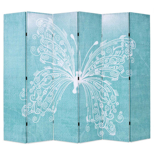 The Living Store Kamerverdeler - Butterfly Print - 228 x 170 cm - Blauw