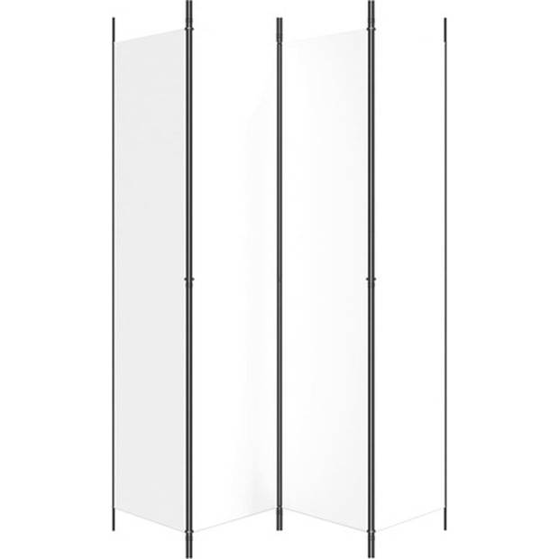 The Living Store Kamerscherm - 4 Panelen - 200 x 220 cm - Wit - Duurzaam polyester - Inklapbaar
