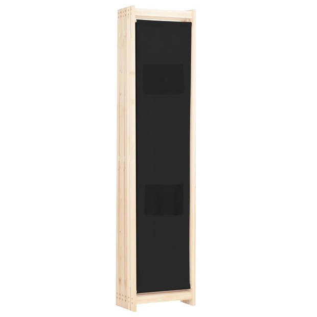 The Living Store Kamerverdeler Freestanding - Panelen- 6 - Afmetingen- 240 x 170 x 4 cm - Zwart