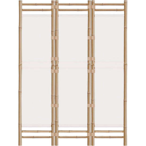 The Living Store Bamboe Kamerscherm - 120 x 180 cm - Crémewit - 3 panelen