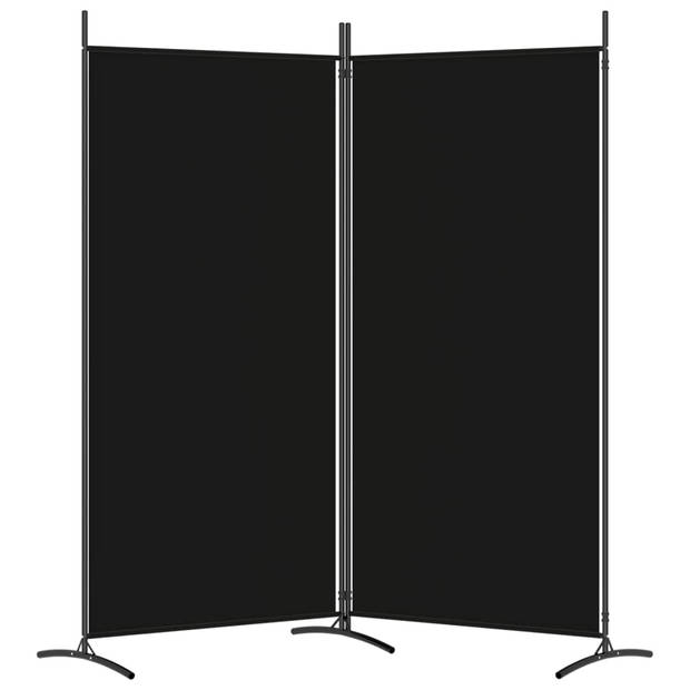 vidaXL Kamerscherm met 2 panelen 175x180 cm stof zwart