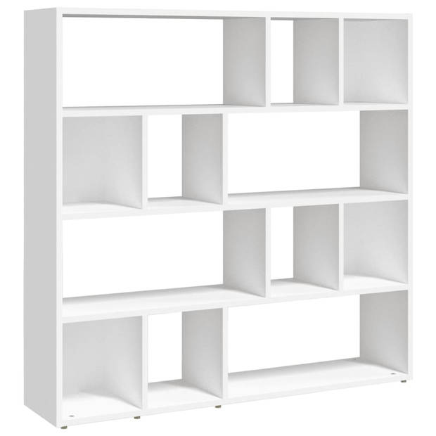 The Living Store Boekenkast Kamerscherm - 105 x 24 x 102 cm - Wit