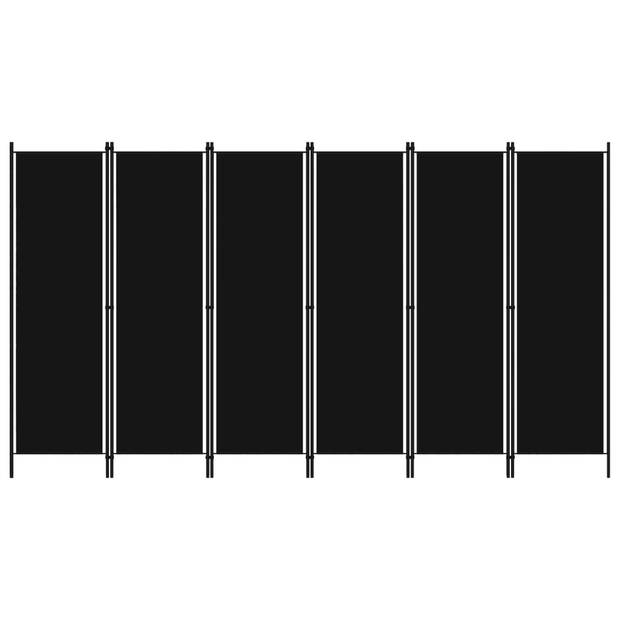 The Living Store Kamerscherm met 6 panelen 300x180 cm zwart - Kamerscherm
