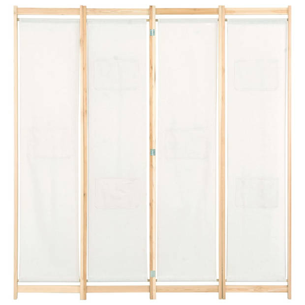 The Living Store Kamerverdeler - 4 panelen - 160 x 170 x 4 - crème stof