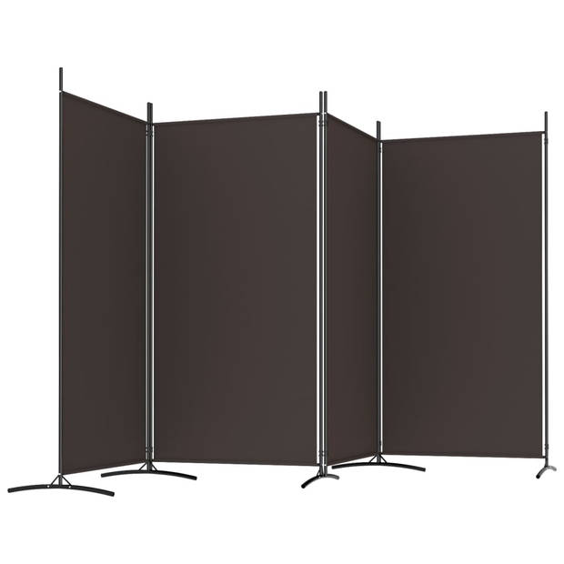 vidaXL Kamerscherm met 4 panelen 346x180 cm stof bruin