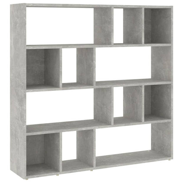 The Living Store Boekenkast Betongrijs - 105 x 24 x 102 cm - Stevig bewerkt hout