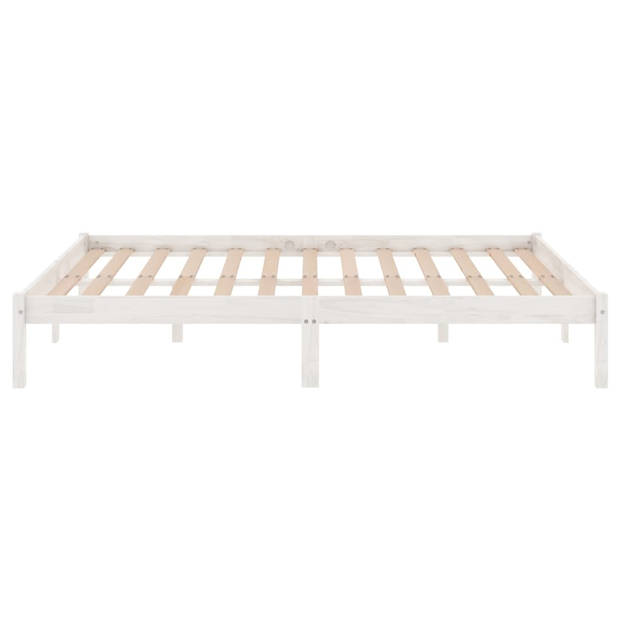 vidaXL Bedframe massief grenenhout wit 140x190 cm