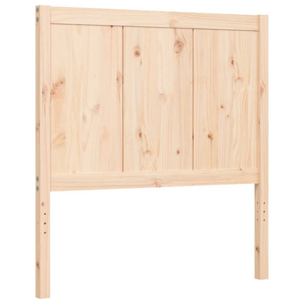 vidaXL Bedframe met hoofdbord massief hout 90x200 cm