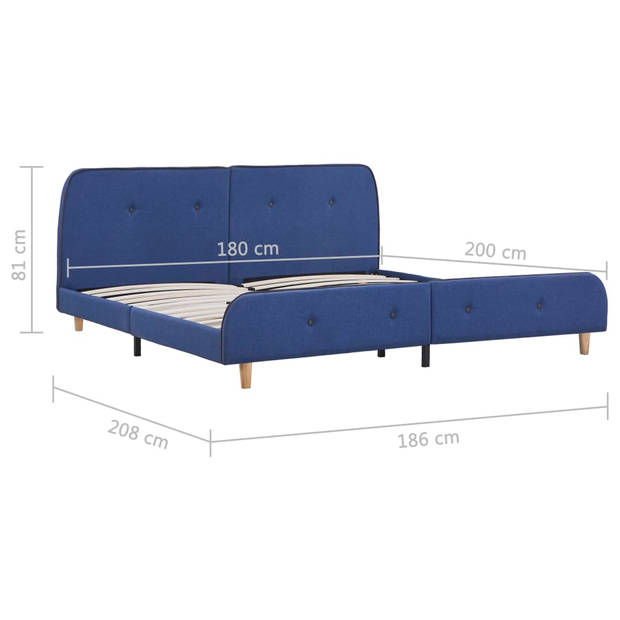 vidaXL Bedframe stof blauw 180x200 cm