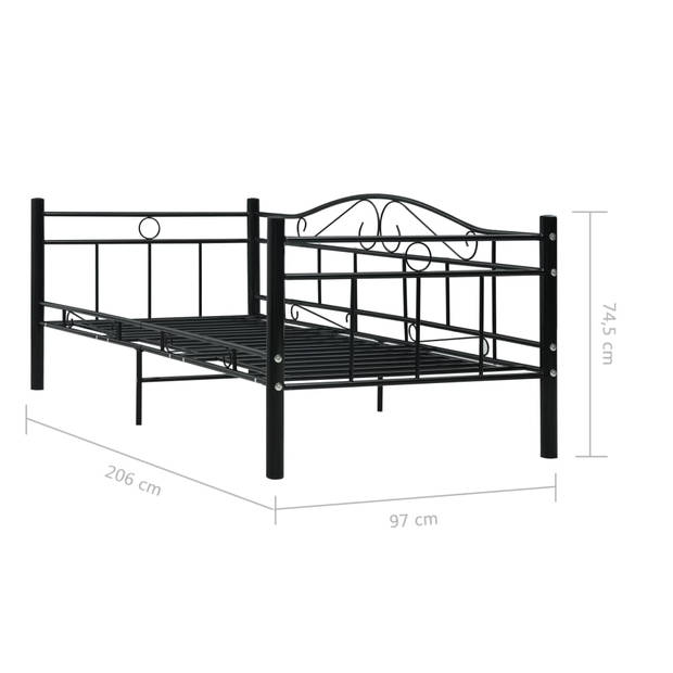 vidaXL Bedbankframe metaal zwart 90x200 cm