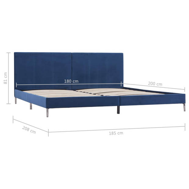 vidaXL Bedframe stof blauw 180x200 cm