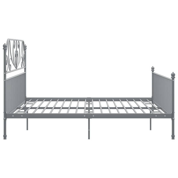 vidaXL Bedframe metaal grijs 200x200 cm