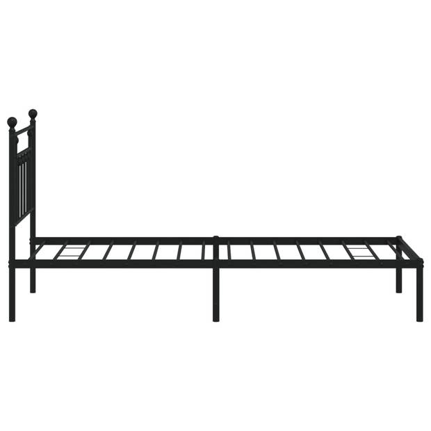 vidaXL Bedframe met hoofdbord metaal zwart 80x200 cm