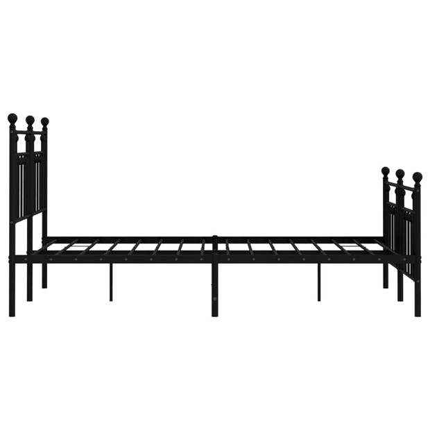 vidaXL Bedframe met hoofd- en voeteneinde metaal zwart 140x200 cm