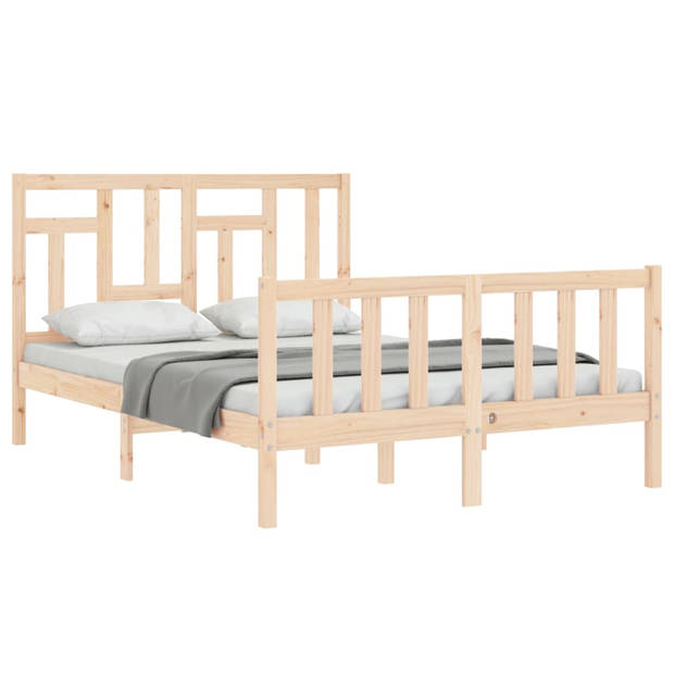 vidaXL Bedframe met hoofdbord massief hout