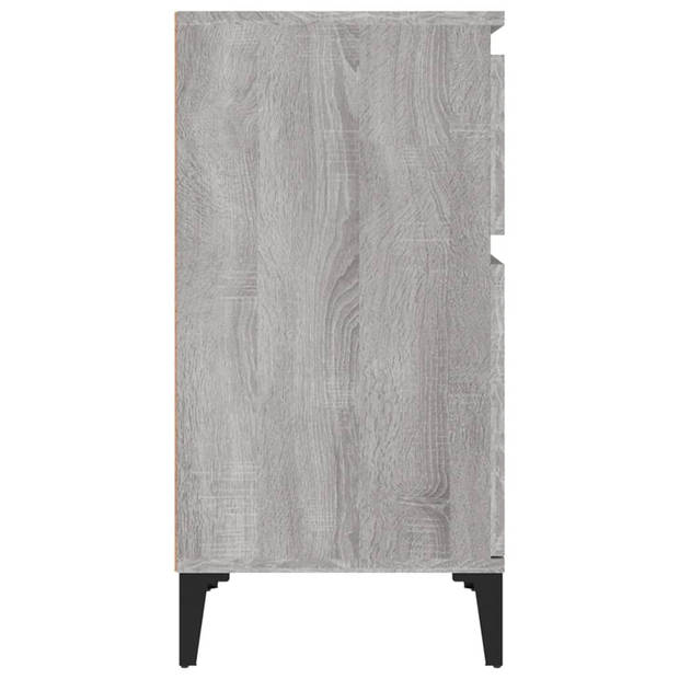 vidaXL Nachtkastjes 2 st 40x35x70 cm bewerkt hout grijs sonoma eiken