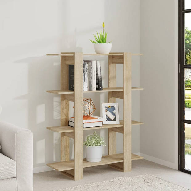 vidaXL Boekenkast/kamerscherm 100x30x123,5 cm sonoma eikenkleurig